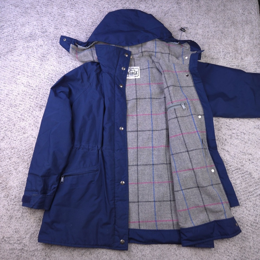 VTG Woolrich Jacket Womens Large Wool Blanket‎ Lined Removable Hood Rain Coat